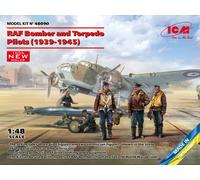 ICM 48090 Kit De Figurines Pilotes RAF Bomber Torpille 1:48 1939-1945