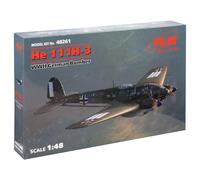 He 111h-3 Wwii German Bomber (100% New Molds)- 1:48e - Icm G