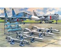 ICM 72212 MAQUETTE SOVIET AIR-TO-AIR AIRCRAFT ARMAMENT (R-27ER,R-27ET,R-73,R-77