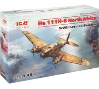 ICM- Bomber 1:48-He 111H-6 Afrique du Nord, Bombardier Allemand, ICM48265, Gris,