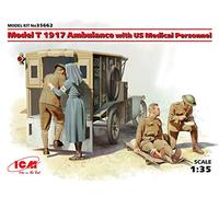 ICM ICM35662 35662 Kit d'ambulance Modèle T 1917 avec Personnel médical américain 1:35 Pers, Noir