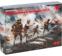 ICM - 35703 - Figurines 1:35 - Infanterie britannique en masques à gaz (1917) - 4 figurines - Neuf
