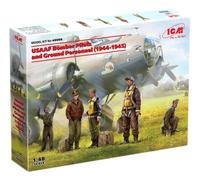 ICM ICM48088 1:48-USAAF Bomber Pilots & G/Personale(1944-45), Non verniciato