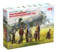 ICM ICM48088 1:48-USAAF Bomber Pilots & G/Personnel(1944-45), Unpainted