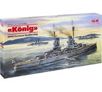 ICM 001-WWI German Battelship König (-) (-) 1:350-K nig, cuirassé Allemand de la Première Guerre Mondiale, ICMS001, Noir, S