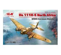 ICM - Maquette Avion He 111h-6 North Africa, Wwii German Bomber Icm 48265 1/48ème Maquette Char Promo - Ref : 9378