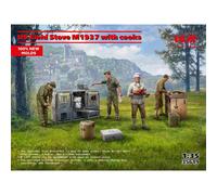 Icm - Us Field Stove M1937 With Cooksmaquette Figurine Us Field Stove M1937 With Cooks Icm35619 1:35 Maquette Char Promo Figurine Miniature