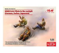 Icm - Wwii Axis Pilots In The Cockpit German, Italian, Japanesemaquette Figurine Wwii Axis Pilots In The Cockpit German, Italian, Japanese 1/32ème Icm 32111 Maquette Char Promo Figurine Miniature