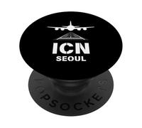 ICN Airport Seoul, Avion en Corée du Sud atterrissant sur Piste PopSockets PopGrip Adhésif