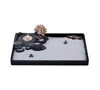 ICNBUYS Set de Bougeoirs en Galets de Jardin Zen Fait à la Main avec des Outils de Jardin Zen, du Sable, Un Plateau de Base et des Accessoires gratuits