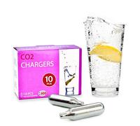 ICO 10pcs Cartouche CO2 8g Non-Filetée pour Machine Eau Gazeuse, Cartouche de Gaz Compatible Siphon Eau de Seltz