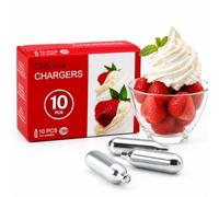 ICO Cartouche Siphon Chantilly, Lot de 10, 8g N2O Cartouche Gaz Siphon