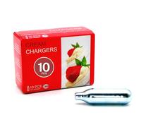ICO Lot de 10 Cartouche Siphon Chantilly, 8g N2O Cartouche Gaz Siphon, Recharges Protoxyde d'Azote Alimentaire pour Mousses et Crèmes Fraîches