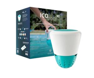 ICO Pool V2 Chlore Brome - Analyseur d'eau connecté pour piscines traitées au chlore ou au brome - Mesures toutes les heures pH, ORP, température de l'eau - Recommandations sur votre smartphone