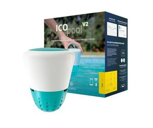 ICO Pool V2 Sel - Analyseur d'eau électronique pour piscines traitées au sel - Mesures toutes les heures pH, ORP, TDS et température de l'eau - Conseils sur votre smartphone