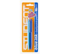 ICO Student Lot de 2 stylos à bille rétractables classiques avec trou de suspension, pour le bureau, l'école maternelle et l'école, couleurs mélangées, étui en silicone