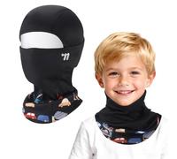 ICOCOPRO Cagoule d'hiver chaude pour enfant, coupe-vent, masque de ski, cagoule pour garçons et filles, Noir 1, taille unique