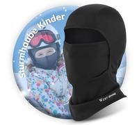 ICOCOPRO Cagoule d'Hiver Coupe-Vent pour Enfants - Masque de Ski Chaud Noir - Bonnet à Enfiler pour Cyclisme Sous Casque, Noir