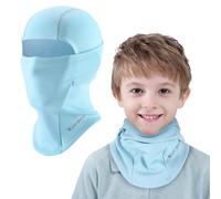 ICOCOPRO Cagoule Enfant Hiver, Cagoule d'hiver Chaude pour Enfant, Coupe-Vent, Masque de Ski, pour Garçons et Filles, Taille Unique, Bleu