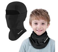 ICOCOPRO Cagoule Enfant Hiver, Cagoule d'hiver Chaude pour Enfant, Coupe-Vent, Masque de Ski, pour Garçons et Filles, Taille Unique, Noir