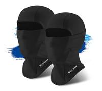 ICOCOPRO Lot de 2 cagoules d'hiver chaudes, coupe-vent, pour enfants, garçons, filles, taille unique (2 pièces), Noir/noir, taille unique