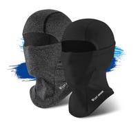 ICOCOPRO Lot de 2 cagoules d'hiver chaudes, coupe-vent, pour enfants, garçons, filles, taille unique (2 pièces), Noir/gris., taille unique