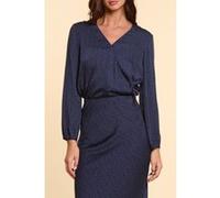 ICode Navy Blouse With Micro Leopard Print Taille: M | Chemisiers Outlet | Femme | Bleu