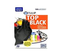 Icoguanti Tulip Top Lot de 100 gants jetables en nitrile sans poudre Noir Taille S 6/6,5