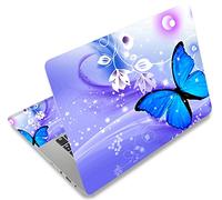 icolor Film de protection autocollant en vinyle pour ordinateur portable 13", 13,3", 14", 15", 15,4", 15,6", 15,6", film de protection autocollant décoratif (papillon bleu)
