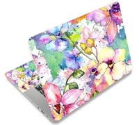icolor Film de protection autocollant en vinyle pour ordinateur portable 13", 13,3", 14", 15", 15,4", 15,6", 15,6", film de protection autocollant décoratif (couleur fleur)