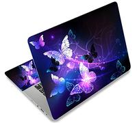 icolor Film de protection autocollant en vinyle pour ordinateur portable 13", 13,3", 14", 15", 15,4", 15,6", 15,6", film de protection autocollant décoratif pour ordinateur portable (papillon violet)