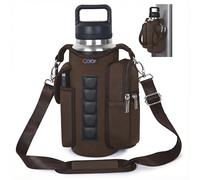 icolor Sac de sport magnétique avec sangle et poches pour téléphone, diamètre 9,9 cm, 5 aimants intégrés (néoprène, marron)