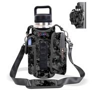 icolor Sac de sport magnétique pour bouteille d'eau avec sangle et poches pour téléphone, diamètre 9,9 cm, 5 aimants intégrés (néoprène, camouflage)