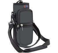 icolor Sac de transport pour bouteille d'eau, avec bandoulière réglable, porte-bouteille avec poches pour téléphone, pour hommes et femmes, gris, 40oz(About1200ml), Classique