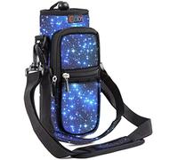 icolor Sac de transport pour bouteille d'eau, avec bandoulière réglable, porte-bouteille avec poches pour téléphone, pour hommes et femmes, Blausky, 40oz(About1200ml)