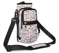 icolor Sac pour bouteille d'eau, sac de transport pour bouteille d'eau, avec bandoulière réglable, porte-bouteille avec poches pour téléphone, porte-bouteille pour hommes et femmes, Animals, 32oz