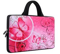 iColor Tour Eiffel et Rose Roses 15-39,6 cm Housse pour Ordinateur Portable Sac Housse en néoprène pour Macbook Pro HP Dell Lenovo ThinkPad ASUS Ace MacBook Air (Fy-ps15-24) Papillon Rose