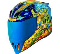 Icon Airflite Bugoid Blitz Casque, bleu-jaune, taille S pour homme