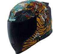 Icon Airflite Mips Edo, casque intégral L Gris/Bleu/Orange Gris/Bleu/Orange