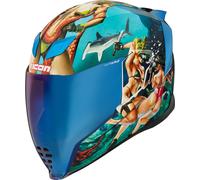 Icon Airflite Pleasuredome 4 Casque, bleu/vert, Taille L (59/60)