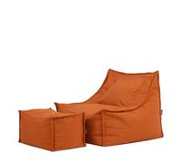 Icon Alto Pouf avec Tabouret, Pouf Poire avec Remplissage, Chaise Confortable, Fauteuil Salon Confortable, Chaise de Jardin, Salon de Jardin Exterieur, Fauteuil Exterieur, Orange