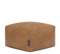 Icon Amara Imitation Cuir Pouf Tabouret avec Remplissage, Marron