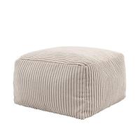 Icon Amara Tabouret Velours Côtelé, Pouf Repose Pieds avec Remplissage, Tabouret Pouf, Meuble Salon, Decoration Chambre, Beige