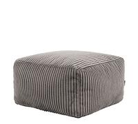 Icon Amara Tabouret Velours Côtelé, Pouf Repose Pieds avec Remplissage, Tabouret Pouf, Meuble Salon, Decoration Chambre, Gris Ardoise