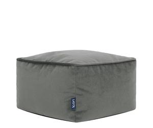 Icon Amara Tabouret Velours, Pouf Repose Pieds avec Remplissage, Gris