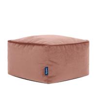 Icon Amara Tabouret Velours, Pouf Repose Pieds avec Remplissage, Rose