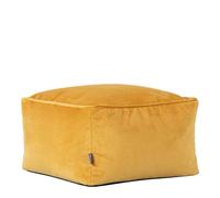 Icon Amara Tabouret Velours, Pouf Repose Pieds avec Remplissage, Tabouret Pouf, Meuble Salon, Decoration Chambre, Jaune