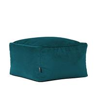 Icon Amara Tabouret Velours, Pouf Repose Pieds avec Remplissage, Tabouret Pouf, Meuble Salon, Decoration Chambre, Bleu Canard