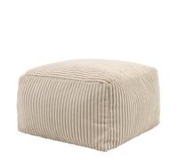 Icon Amara Velours Côtelé Tabouret, Petit Pouf avec Remplissage, Beige