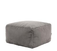 Icon Amara Velours Côtelé Tabouret, Petit Pouf avec Remplissage, Gris